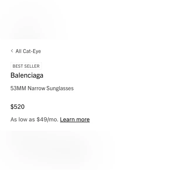 Balenciaga 53MM Narrow Sunglasses - Picture 2 of 9